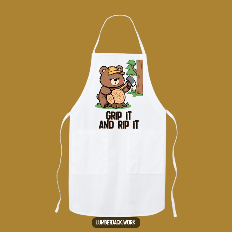 Funny Bear Lumberjack Apron: Cook Up Laughs, Perfect Kitchen Funny Gift