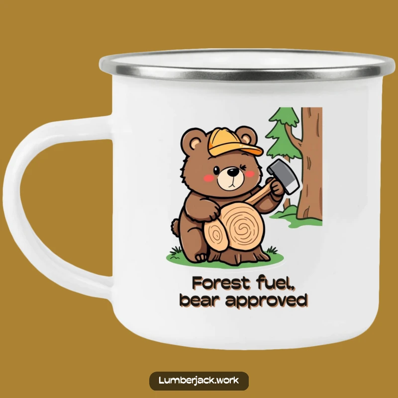 Funny Bear Lumberjack Camping Mug: Trailhead Laughs, Rugged & Hilarious Gift