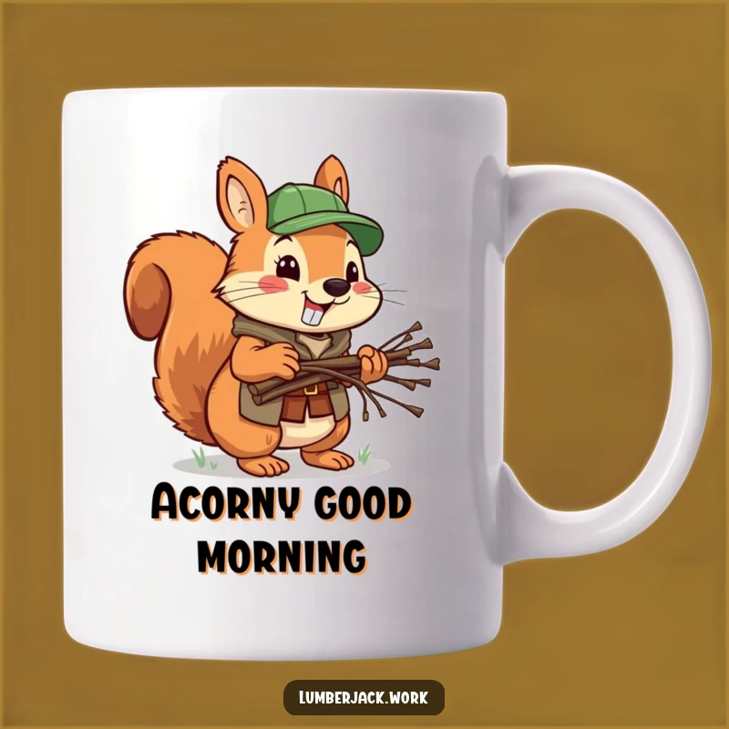 Funny Squirrel Lumberjack Mug: Busy & Cute, Perfect Woodland Funny Gift