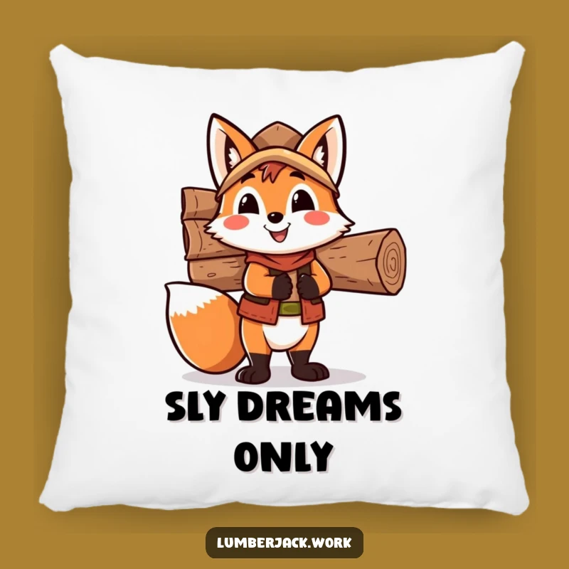 Funny Fox Lumberjack Pillow: Cozy Comfort With A Funny Twist, Hilarious Gift