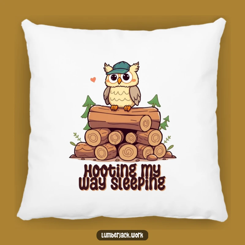 Funny Owl Lumberjack Pillow: Cozy Comedy, Hilarious Accent Pillow Gift