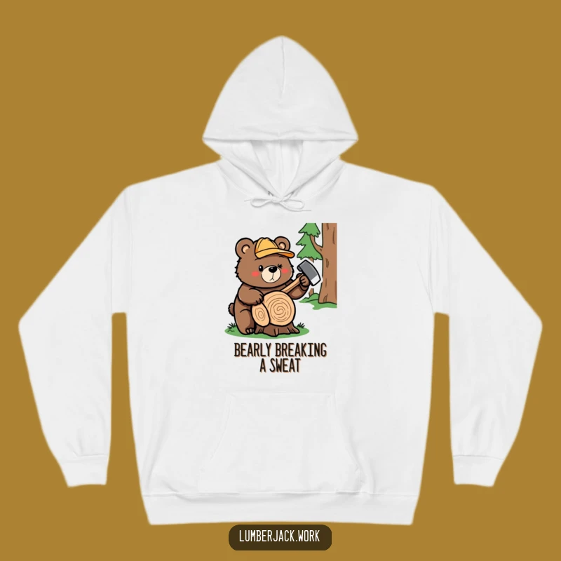 Funny Bear Lumberjack Hoodie: Cozy & Hilarious, Ideal Winter Funny Gift