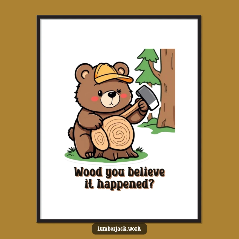 Free Printable Bear Lumberjack Wall Art: Funny Downloadable Art for Home Decor!