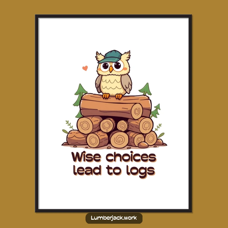 Free Printable Owl Lumberjack Wall Art: Funny Downloadable Art for Home Decor!