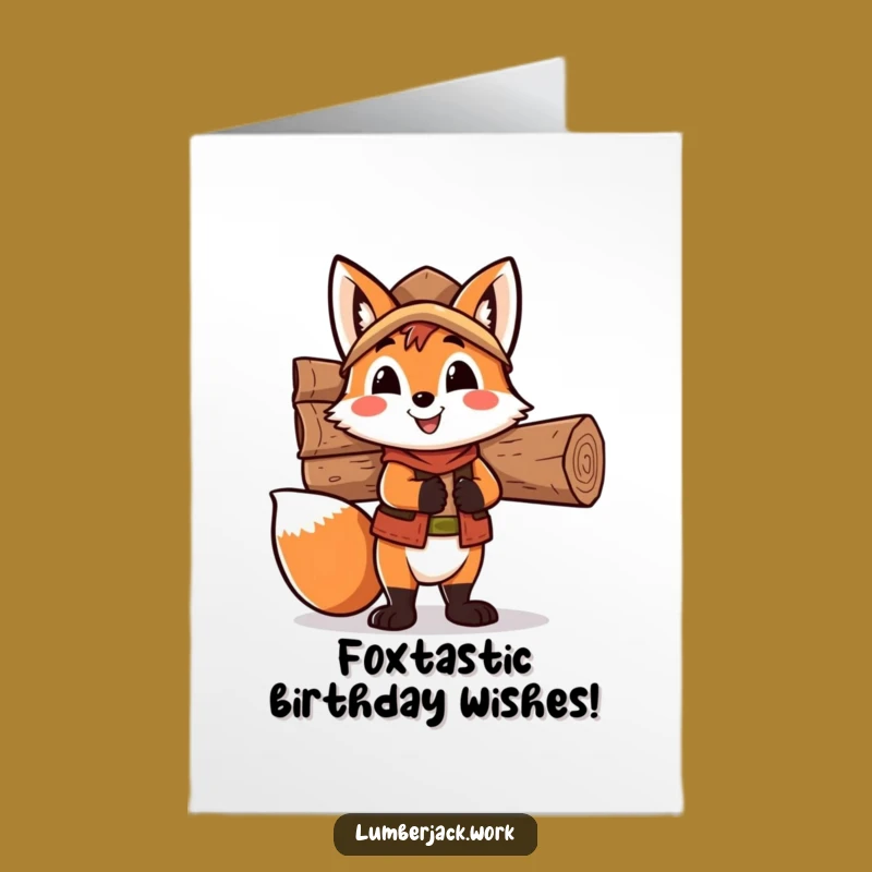 Free Printable Fox Lumberjack Birthday Card: Funny Downloadable Gift for Him!