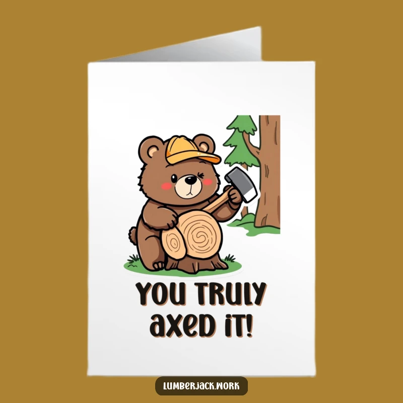 Free Printable Bear Lumberjack Congrats Card: Hilarious Downloadable Success Gift!