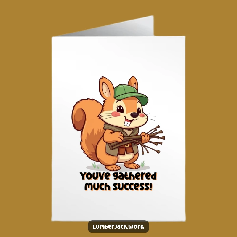 Free Printable Squirrel Lumberjack Congrats Card: Hilarious Downloadable Success Gift!