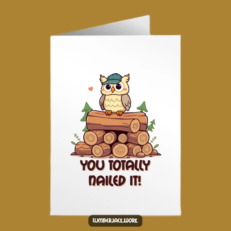 Free Printable Owl Lumberjack Congrats Card: Hilarious Downloadable Success Gift!