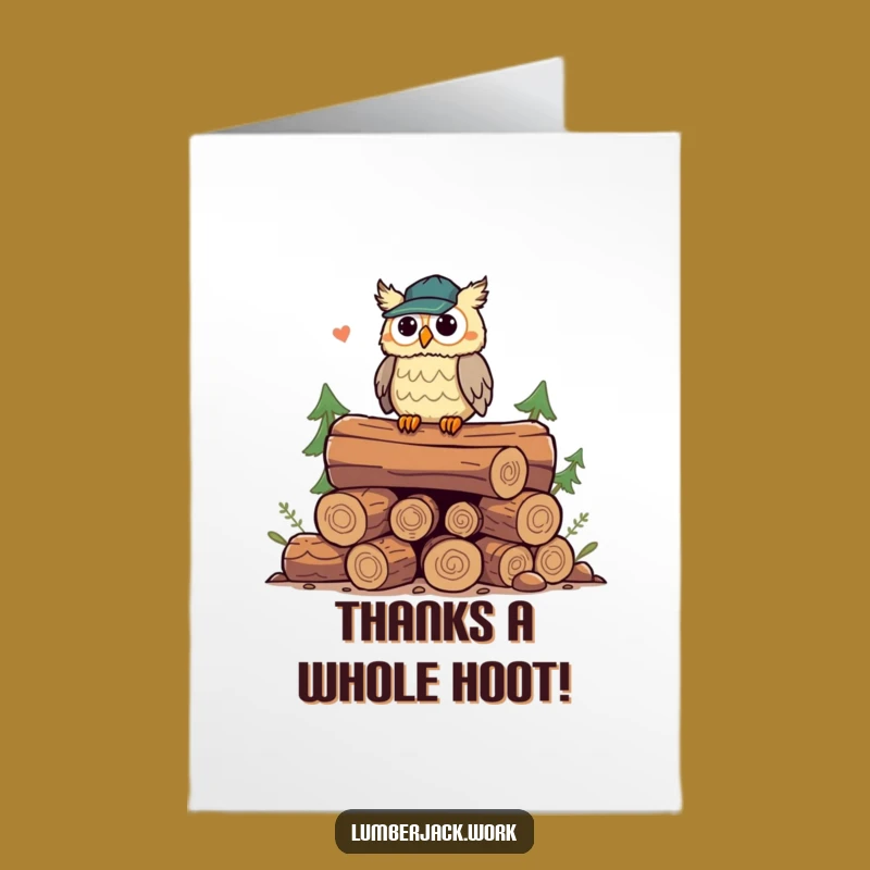 Free Printable Owl Lumberjack Thank You Card: Grateful Downloadable Gift of Thanks!