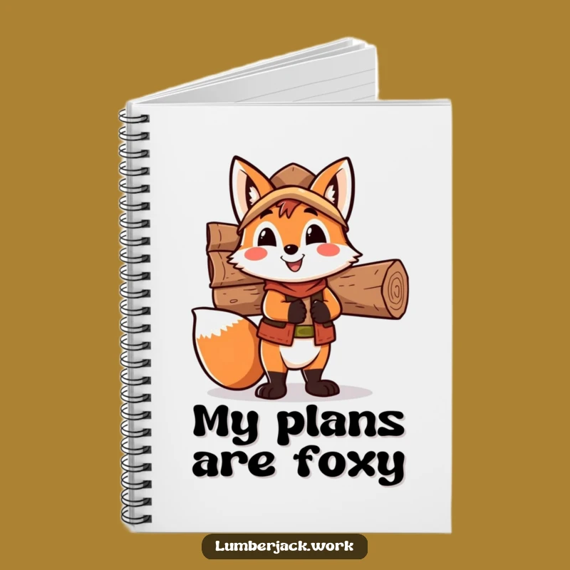 Funny Fox Lumberjack Notebook: Log Your Thoughts, Great Creative Funny Gift