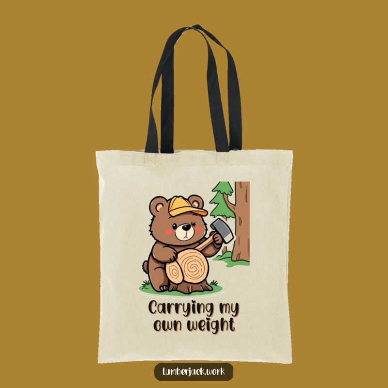 Funny Bear Lumberjack Tote Bag: Carry Your Laughs, Perfect Practical Funny Gift